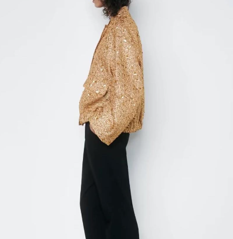 Isabella Jacket | Elegante oversized jas met goudkleurige pailetten