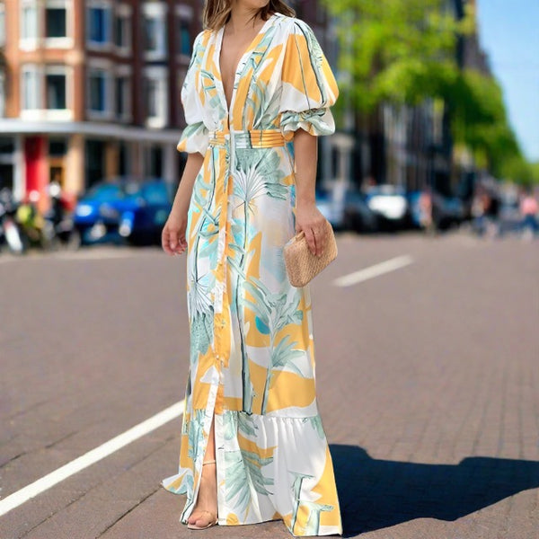 Loscana luchtige jurk | Elegante maxi jurk voor vrouwen met bloemenprint