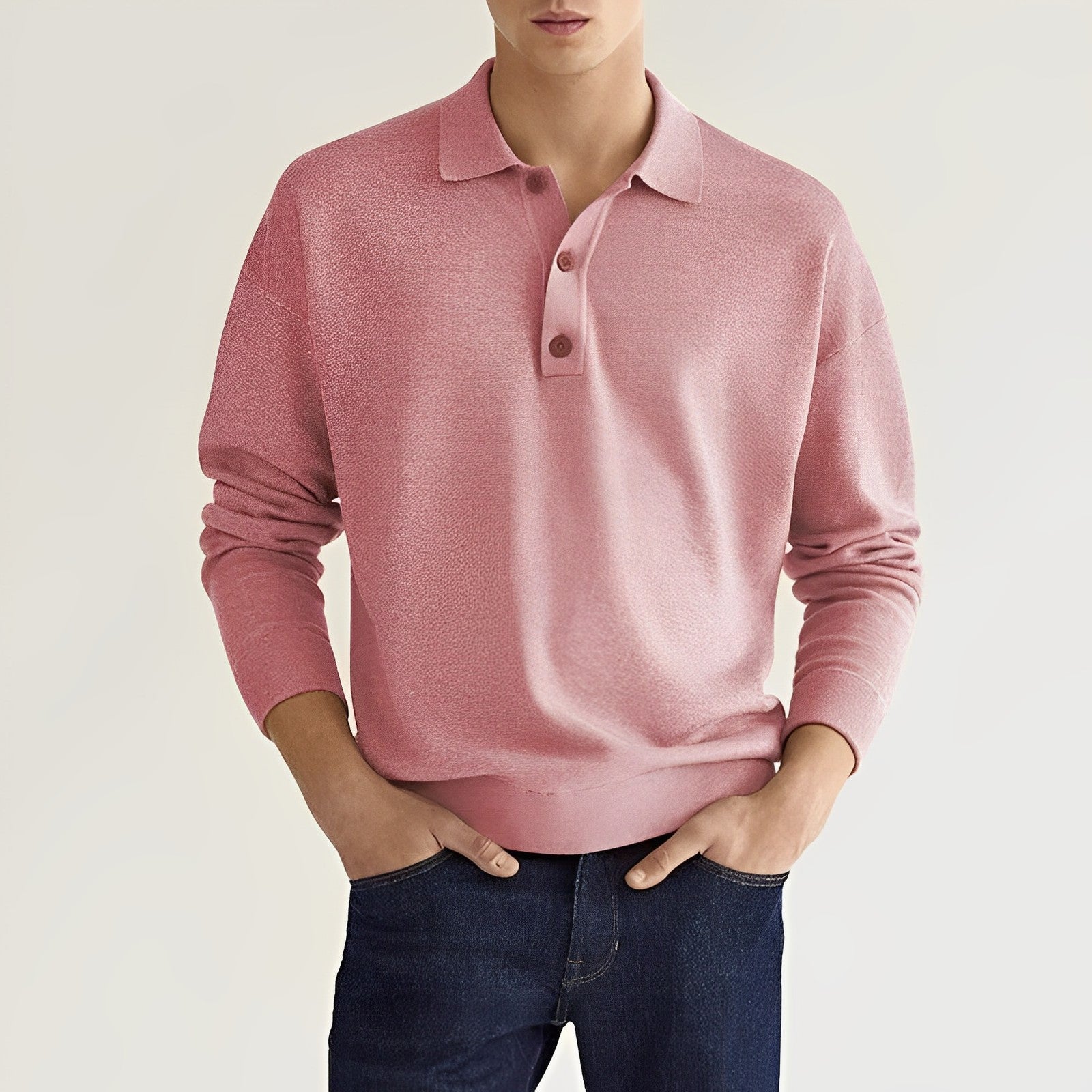 Valenzo Polo Shirt | Elegant knitted herenpoloshirt met lange mouwen