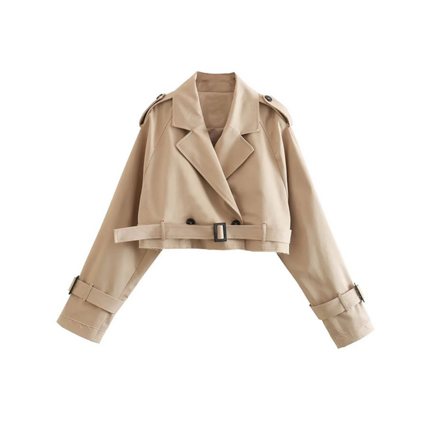Zarra korte trenchcoat | Best seller cropped jas van lichte, geweven stof