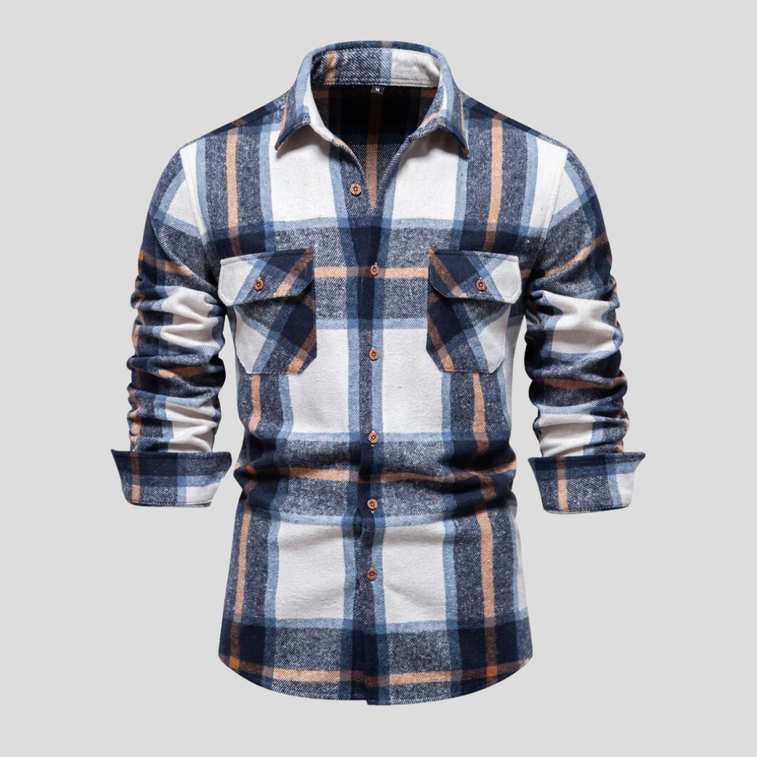 Lucian Casual Shirt | Modern geruit herenoverhemd met dubbele zakken