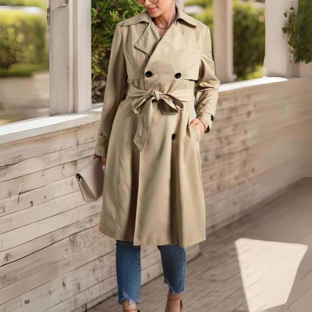 Burbory Jas | Stijlvolle beige dames trenchcoat