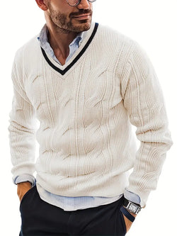 Lalconi V-Sweater | Klassieke vintage gebreide heren trui met V-hals