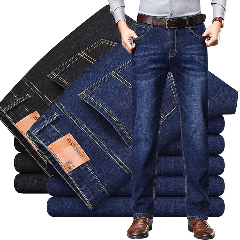 Select Heren Jeans | Premium stijlvolle heren denim heren broek met lichte wassing in Straight-fit