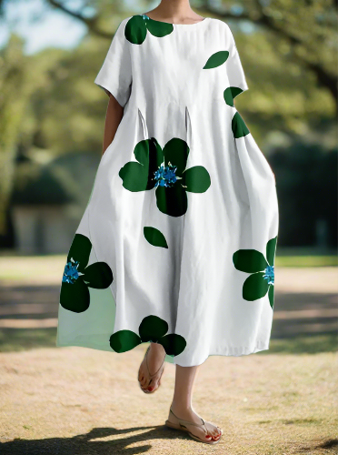 Amalia Bloemenjurk | Stijlvolle luchtige jurk met oversized bloemenpatroon