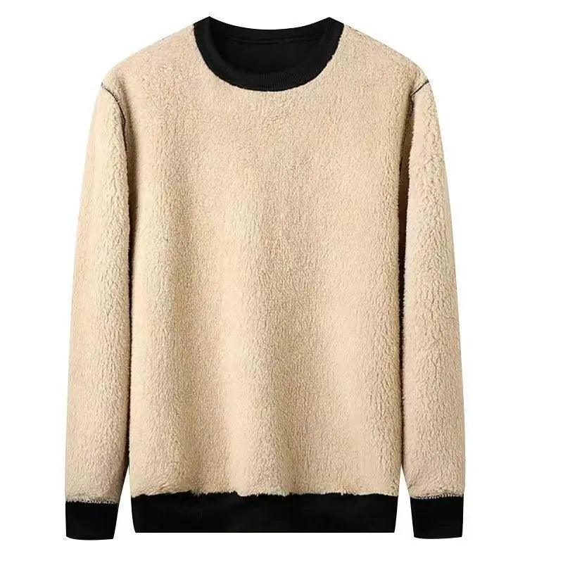 Tommy Fleece Sweater | Super warme lichte thermische heren trui met ronde hals en fleece voering voor mannen