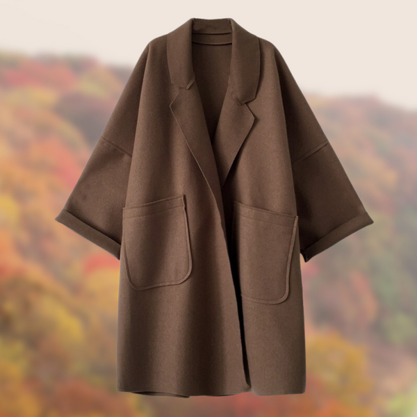 Merel Wool Coat | Elegante lange vintage wollen trenchcoat