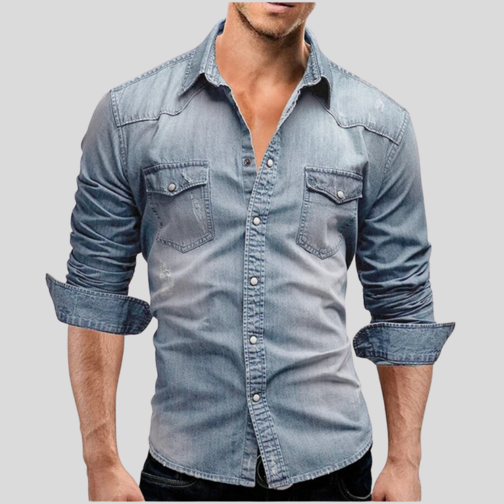 Max denim overhemd | Modern, casual overhemd met lange mouwen voor heren