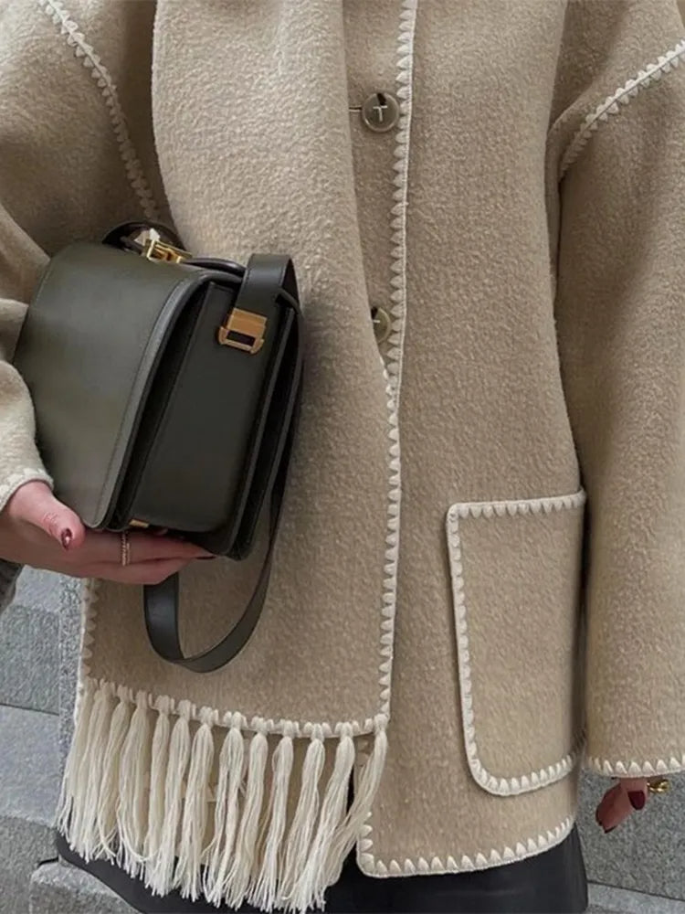 Manu Coat | Elegante luxe lange wollen herfstjas voor vrouwen