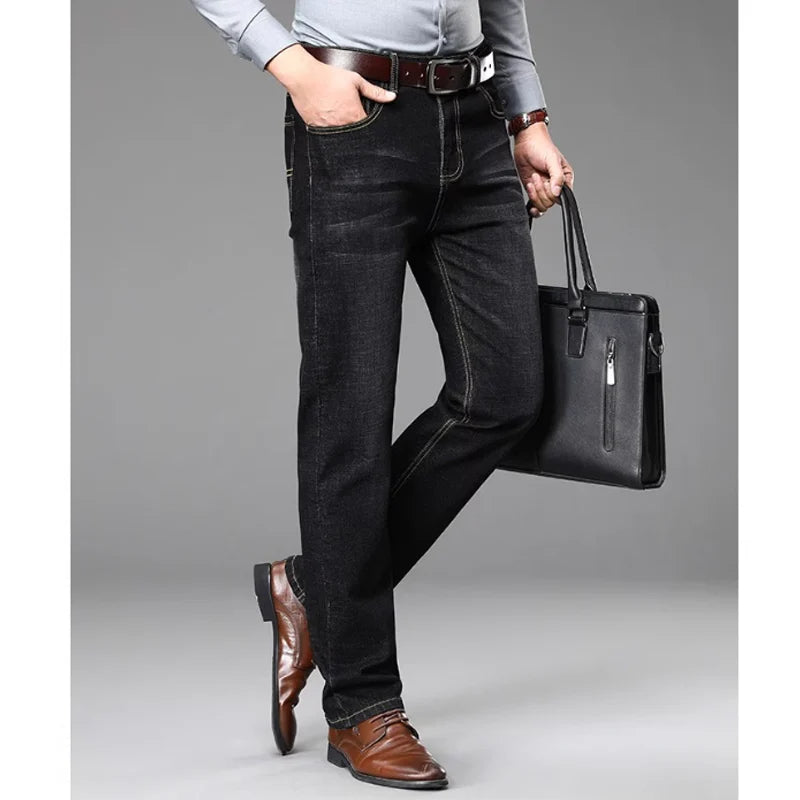 Select Heren Jeans | Premium stijlvolle heren denim heren broek met lichte wassing in Straight-fit