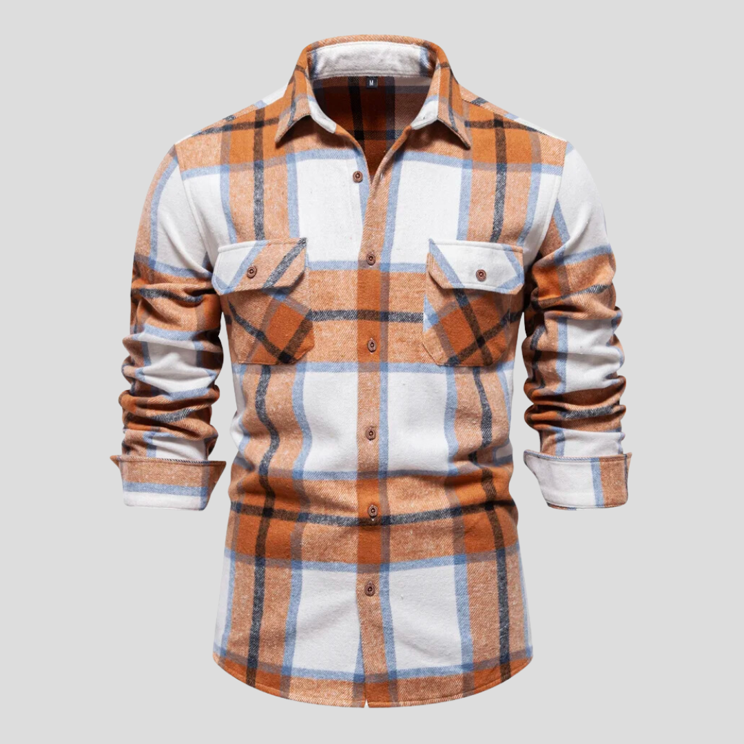 Lucian Casual Shirt | Modern geruit herenoverhemd met dubbele zakken