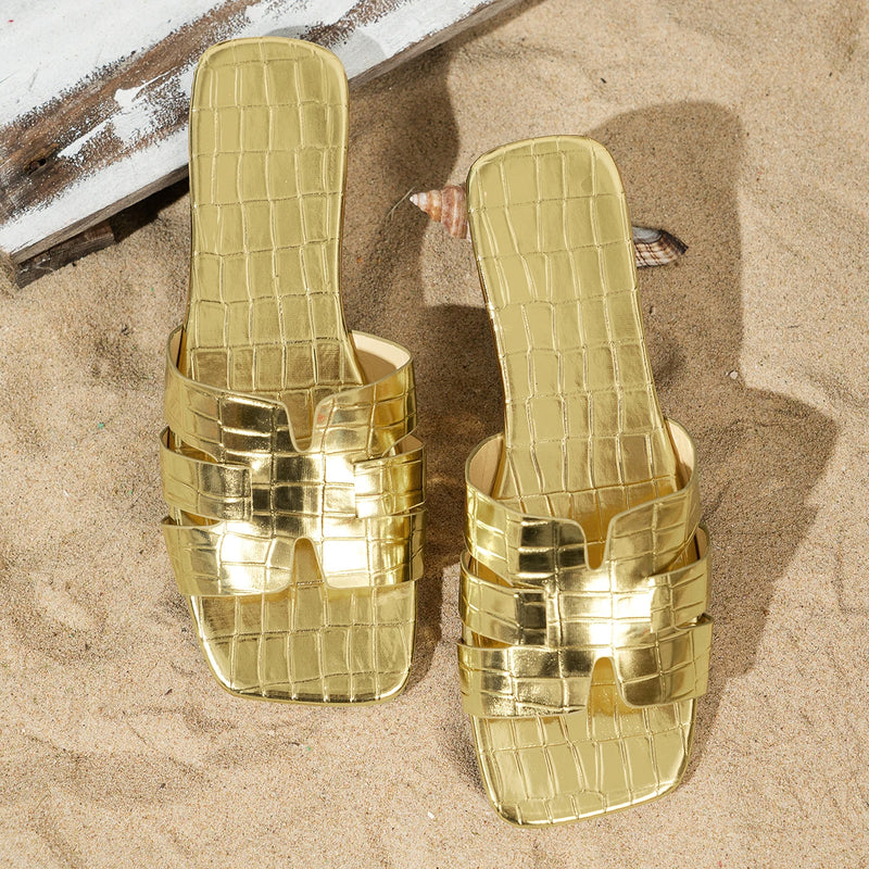Loscana Zomer Sandalen | Trendy gouden sandaal dames