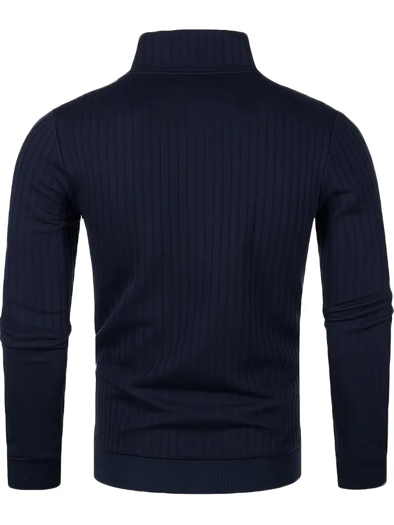 Luca Sweater | Casual heren trui met V-hals en ritssluiting voor mannen