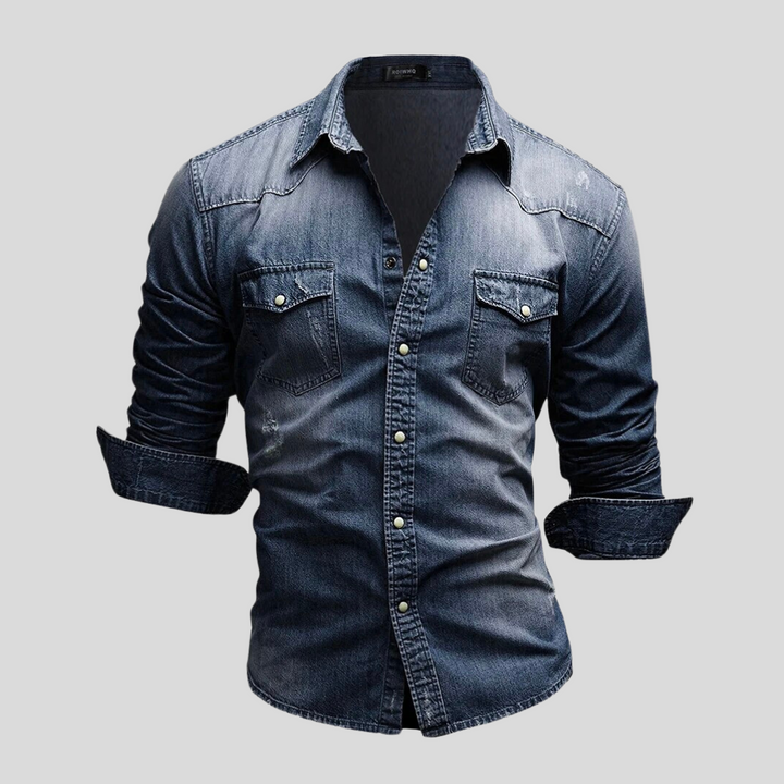 Max denim overhemd | Modern, casual overhemd met lange mouwen voor heren