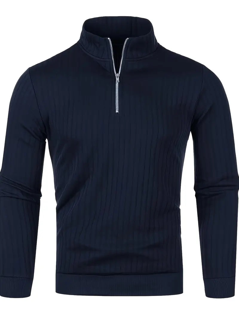 Luca Sweater | Casual heren trui met V-hals en ritssluiting voor mannen