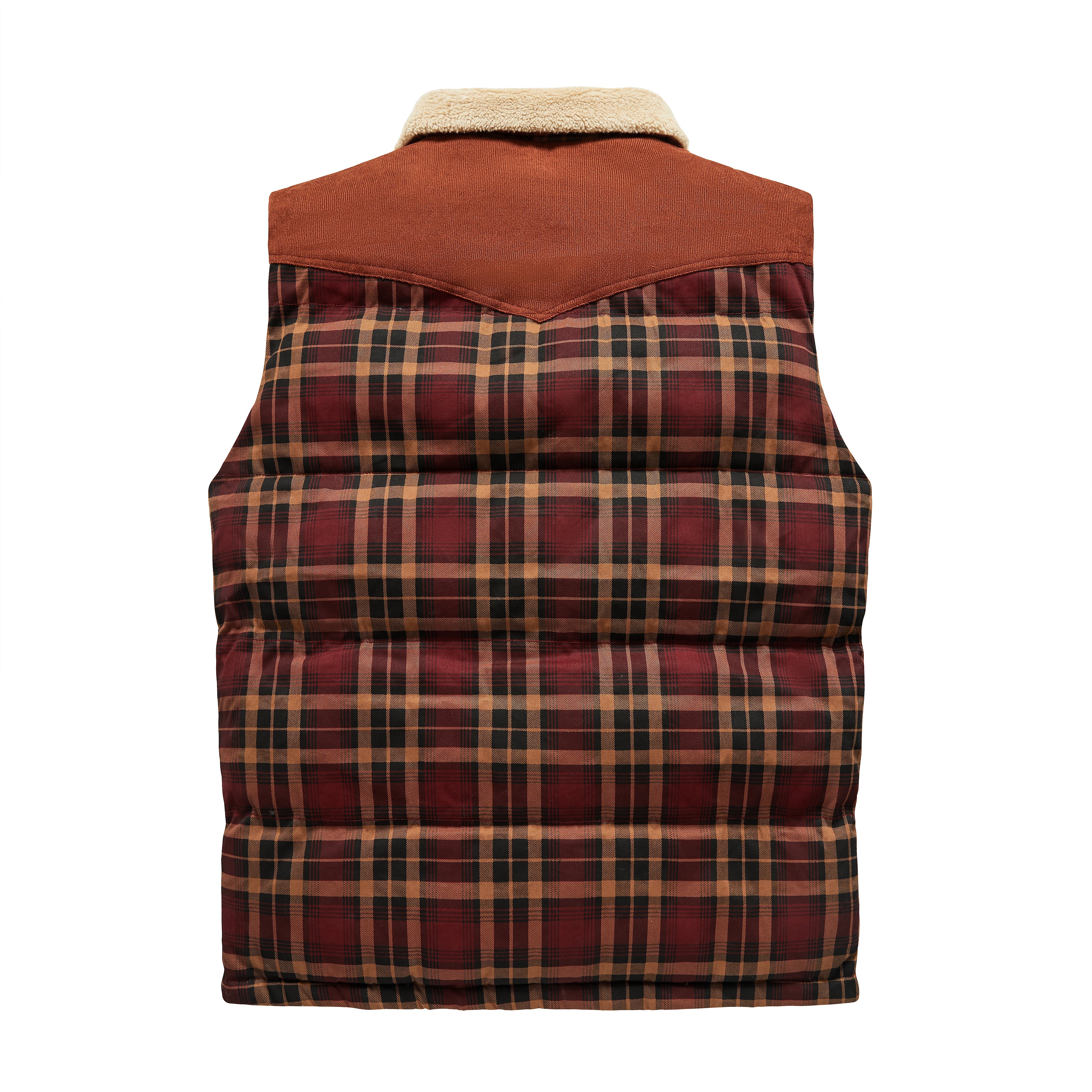 Luca Belloni Bodywamer | Plaid gilet met fleece kraag voor heren