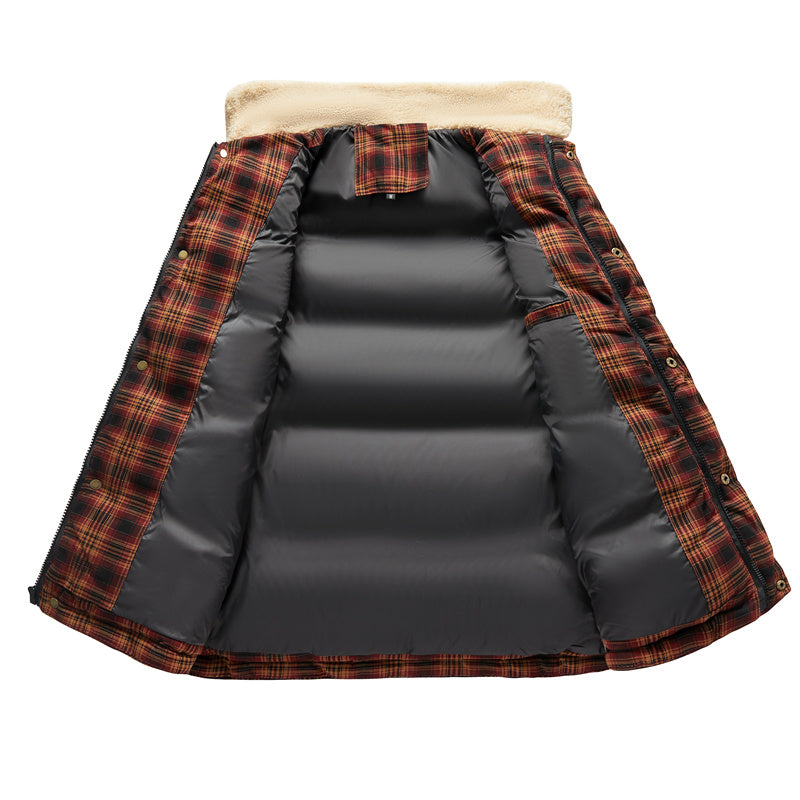 Luca Belloni Bodywamer | Plaid gilet met fleece kraag voor heren