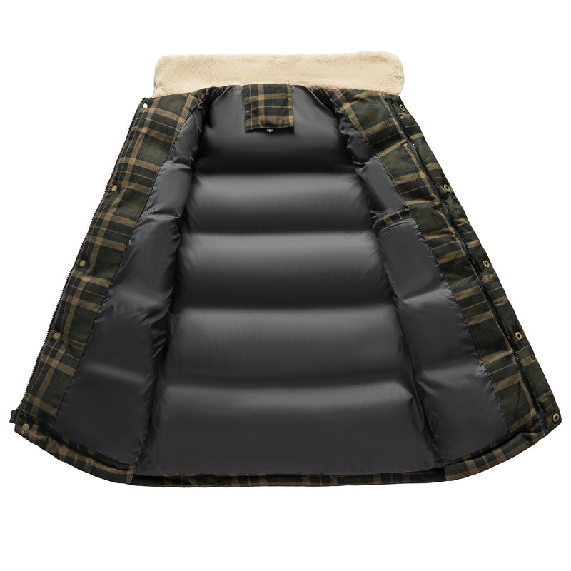 Luca Belloni Bodywamer | Plaid gilet met fleece kraag voor heren