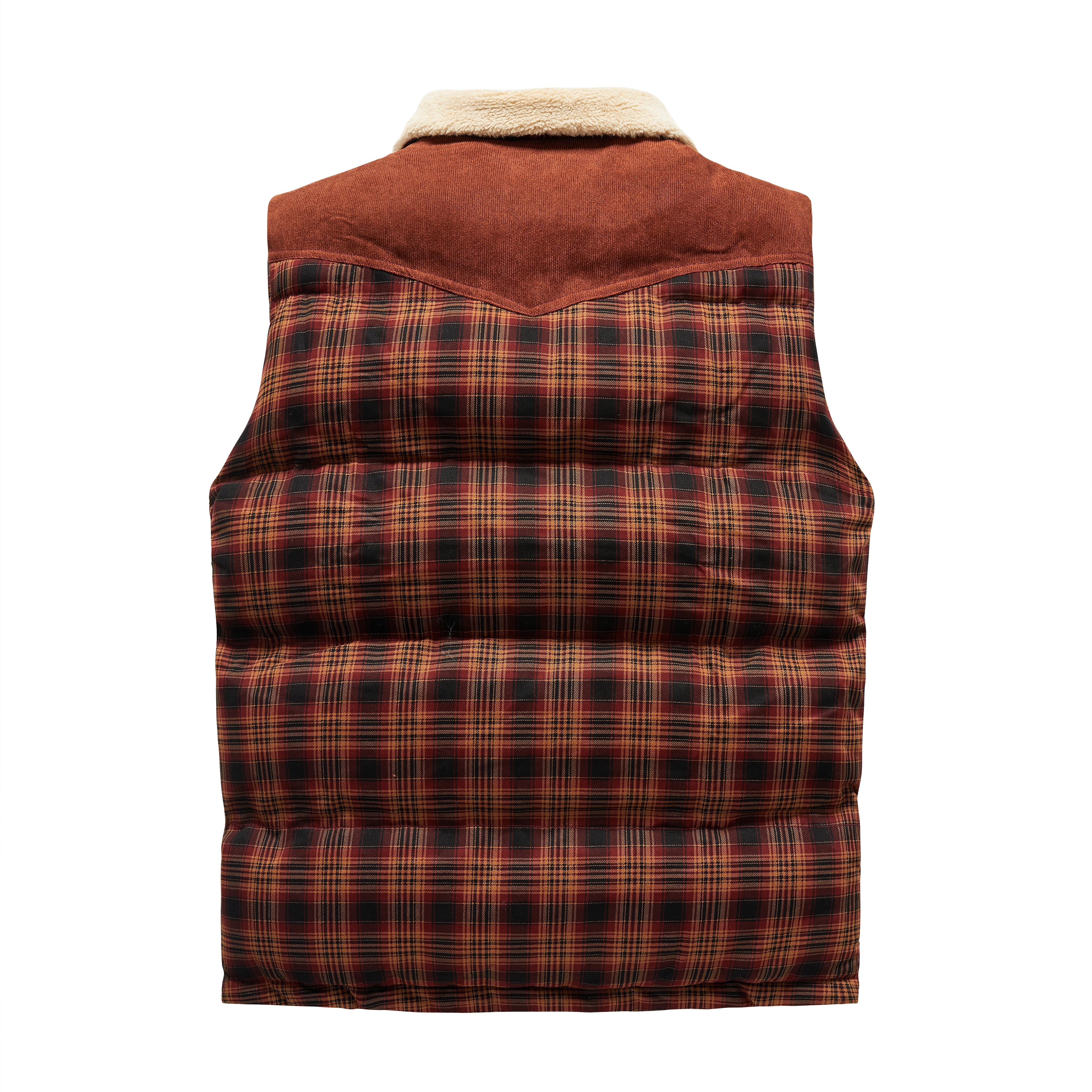 Luca Belloni Bodywamer | Plaid gilet met fleece kraag voor heren