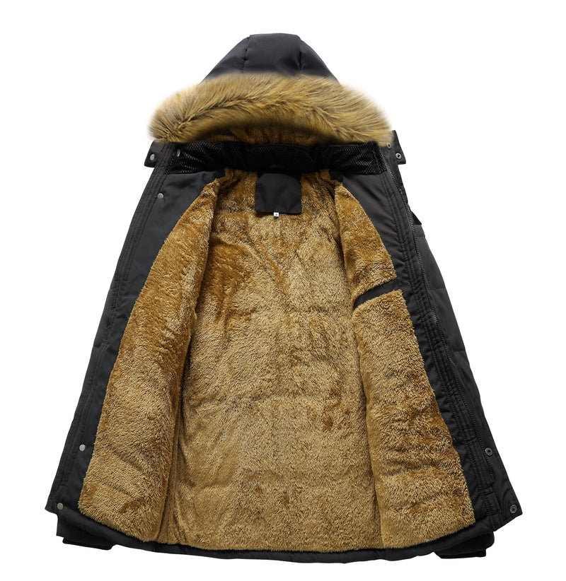 Monto Parka | Stijlvolle gewatteerde winterjas met afneembare capuchon en faux bontkraag