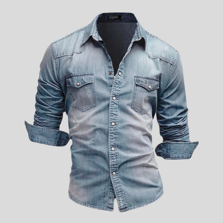 Max denim overhemd | Modern, casual overhemd met lange mouwen voor heren