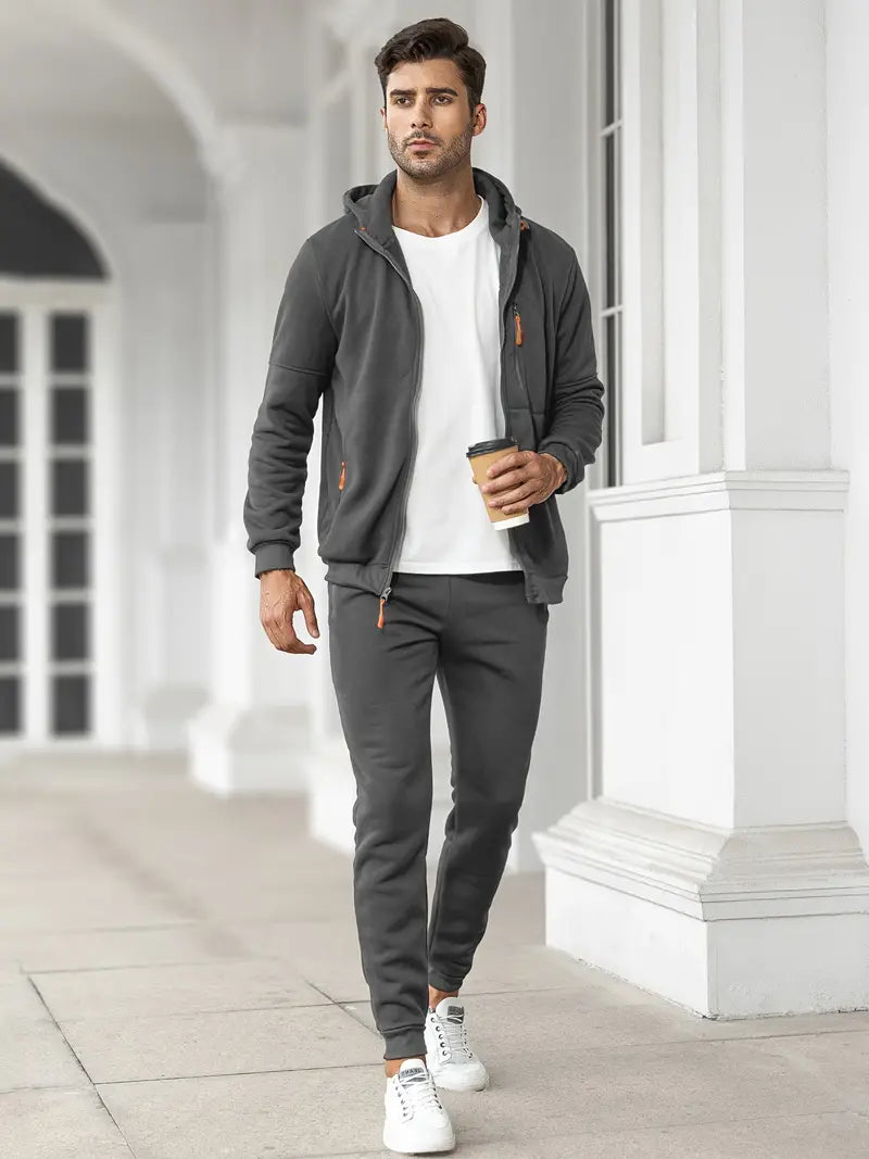 Valenzo Tracksuit Casual 2 delig trainingspak met hoodie en joggings