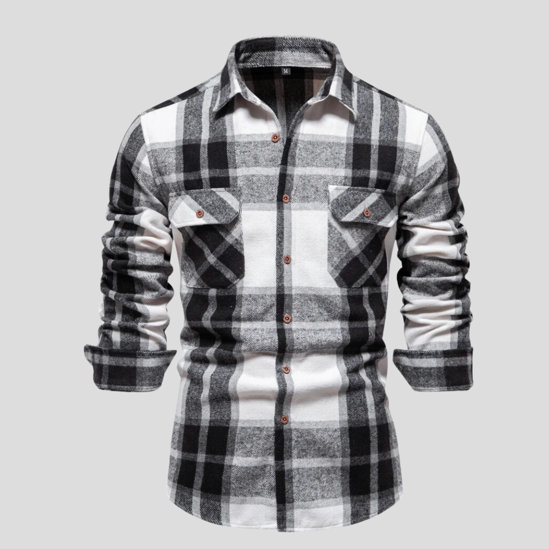 Lucian Casual Shirt | Modern geruit herenoverhemd met dubbele zakken