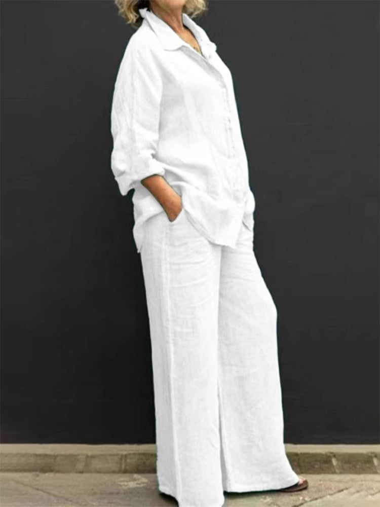 Libella 2-delig damespak | Elegant damespak met overhemd en broek