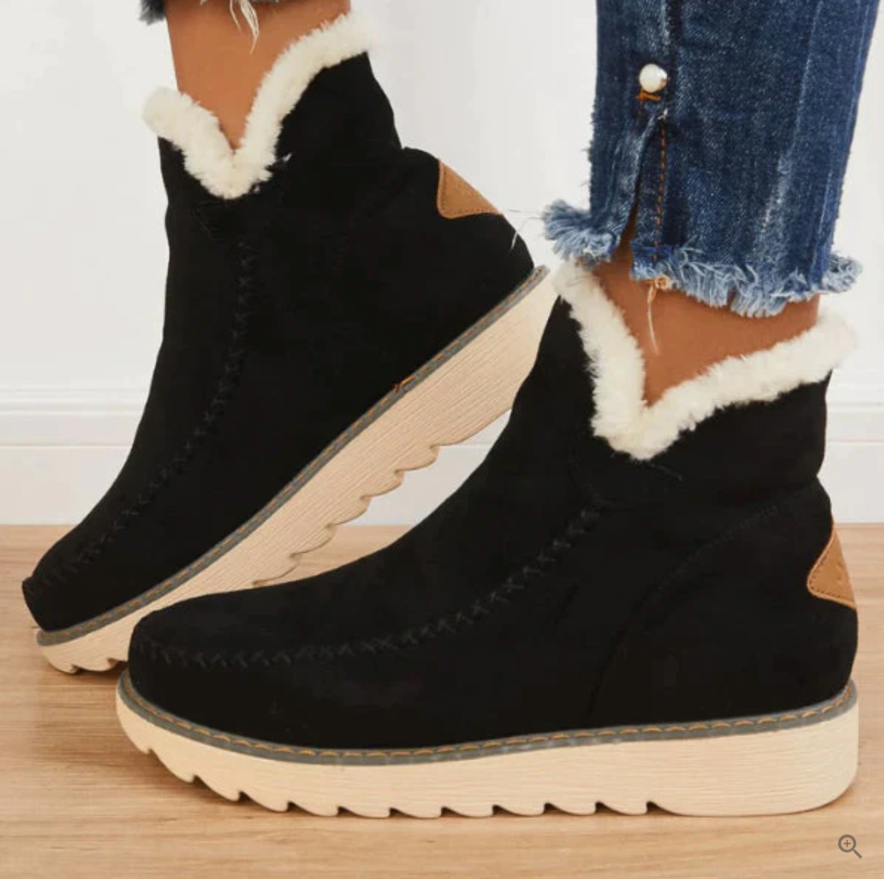 Gabriella Snowboots | Chic leren winterlaarzen met bont voor dames