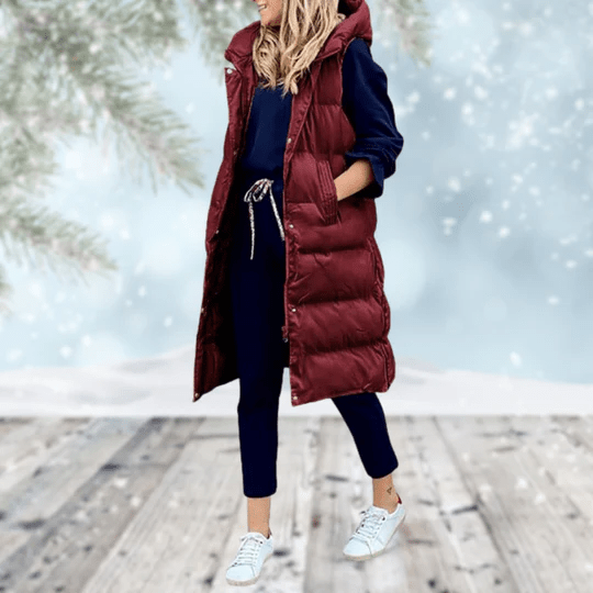 Voss Copenhagen Bodywarmer | Elegante gewatteerde knielang gilet voor dames