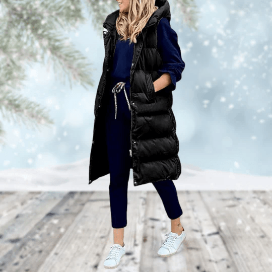 Voss Copenhagen Bodywarmer | Elegante gewatteerde knielang gilet voor dames