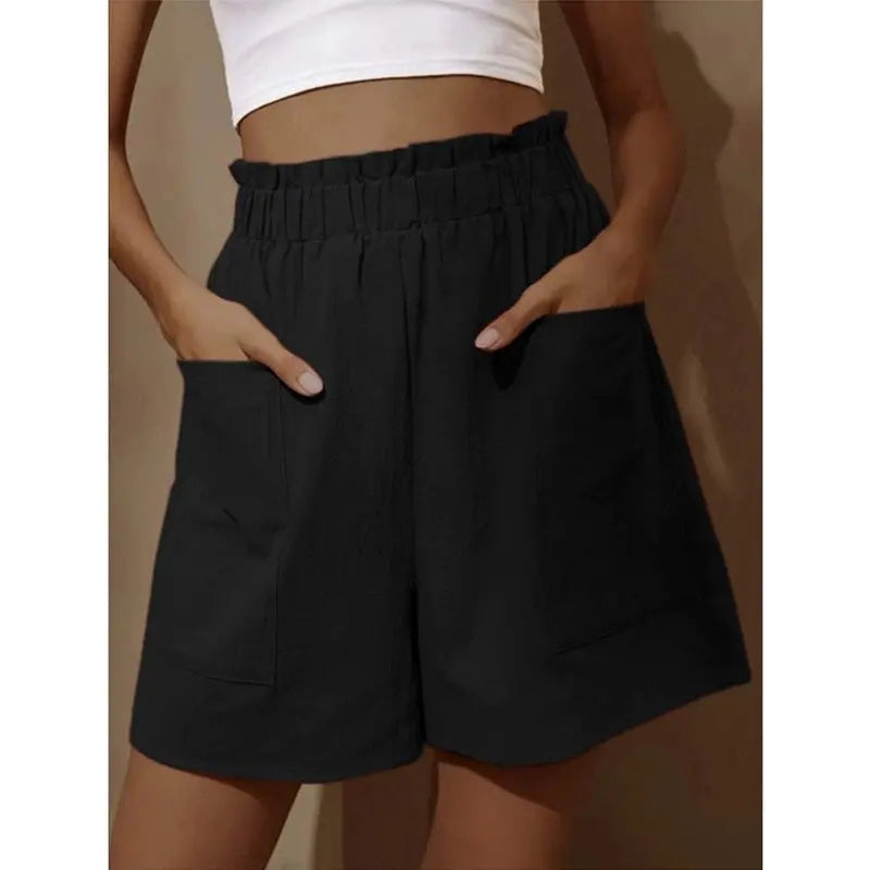 Mila High Waist Shorts | Hoge Linnen Taille Shorts voor dames