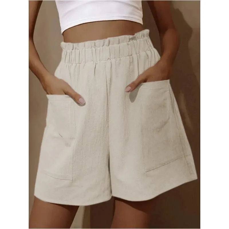 Mila High Waist Shorts | Hoge Linnen Taille Shorts voor dames