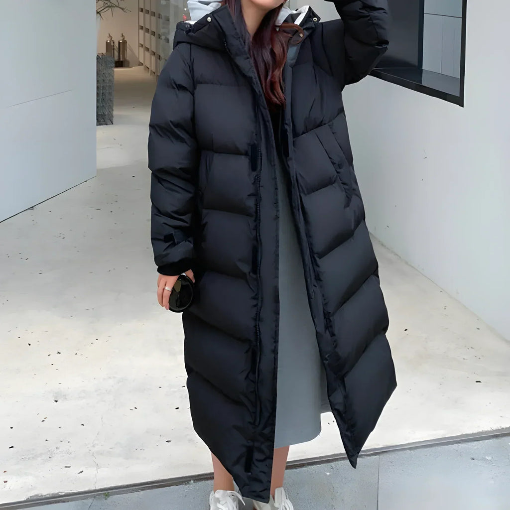 Claire Parka | Trendy lange puffy winterjas voor dames met capuchon