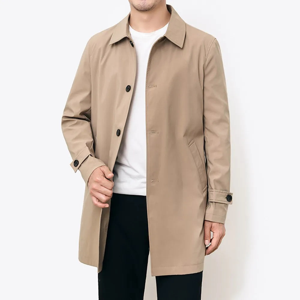 Luciano Trenchcoat | Premium Casual lange tussenjas voor heren