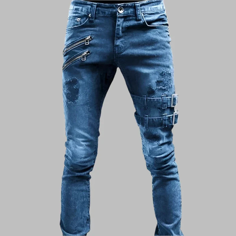 Heren jeans met ritsen