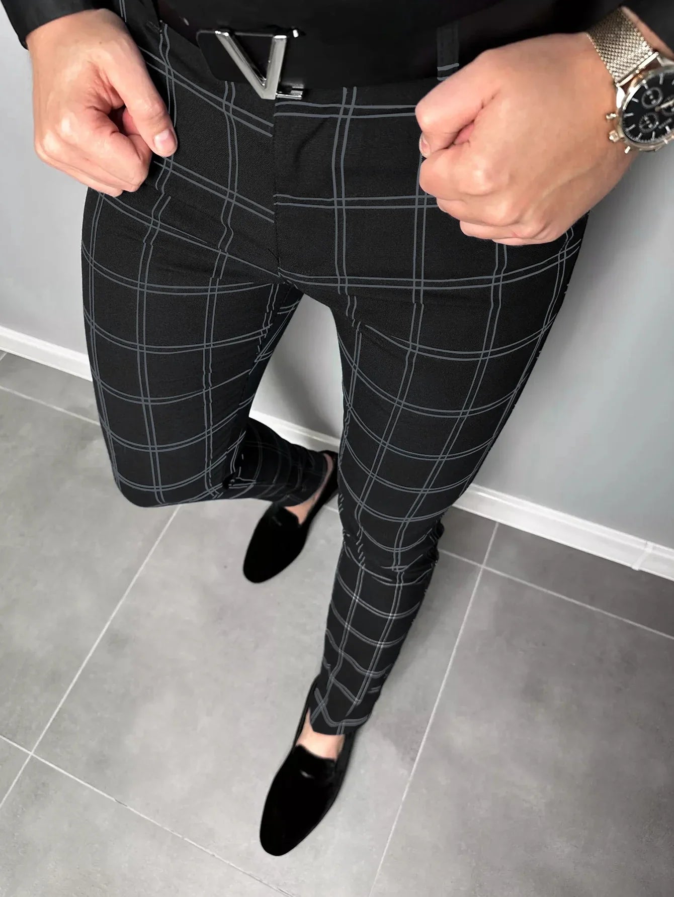 Moderne Geruite Broek