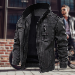 Alpha Jacket | Stijlvolle faux leren jas voor heren met kraag