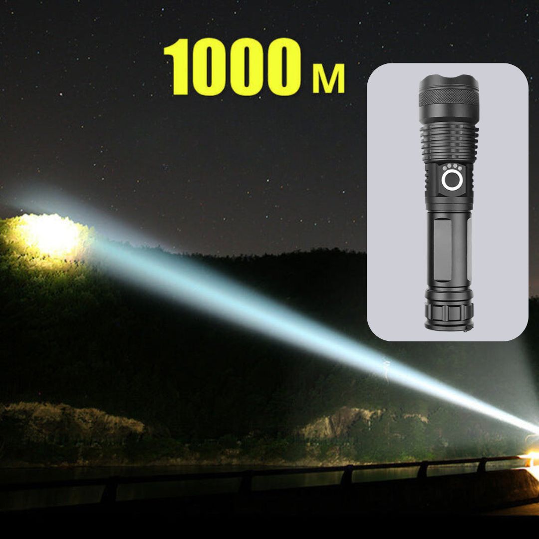 30000-5000 Lumen LED Zaklamp | Hoge Prestaties, Waterdichte Oplossing voor Extreem Licht