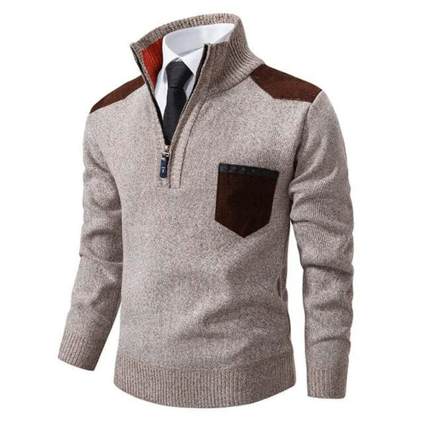 Bernardo Sweater | Casual Kasjmier V-hals trui met ritssluiting voor heren