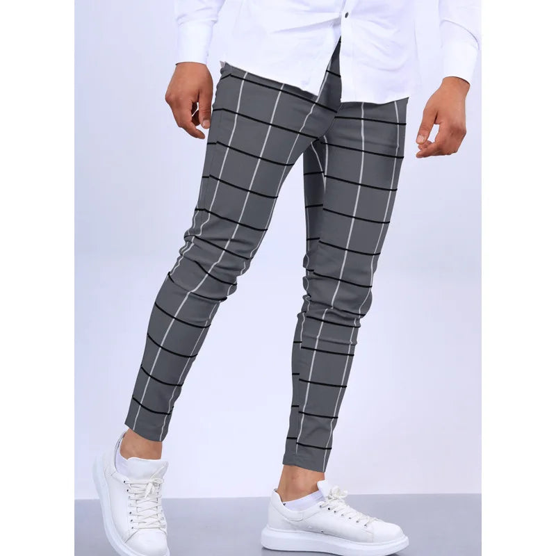 Gents Plaid Chino | Stijlvolle trendy stretch slim-fit heren broeken