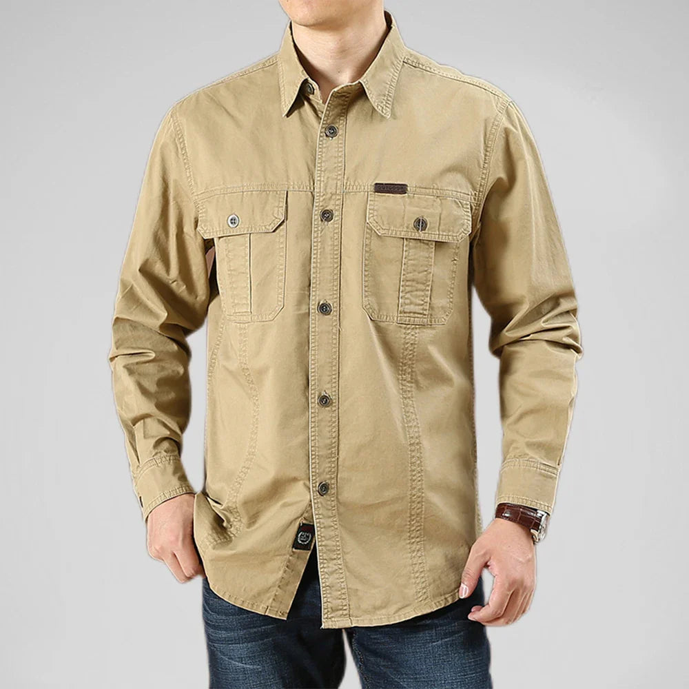 PM Cargo overhemd | Casual Multi-Pocket overshirt voor heren