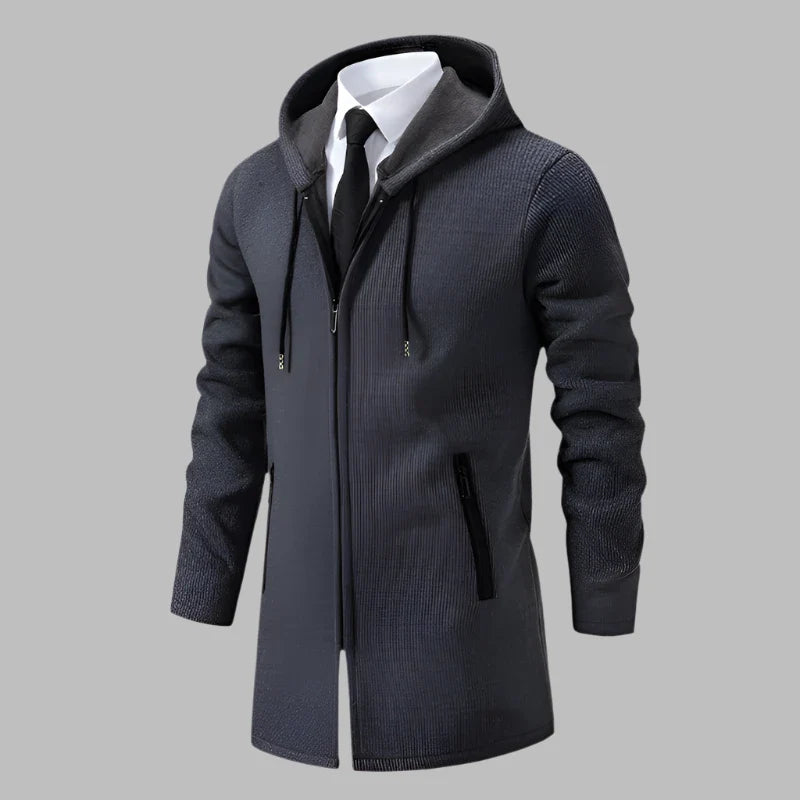 Vince Longline Hoodie Vest | Lange Stoere Heren Hoodie met Rits