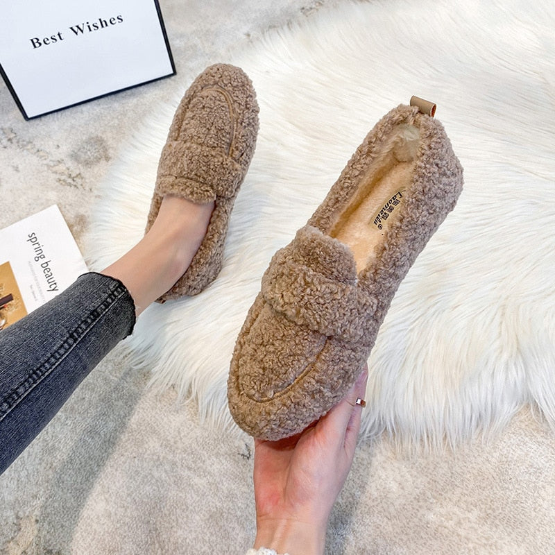 Isabella Loafers | Luxe zachte warme plushe schoenen voor dames