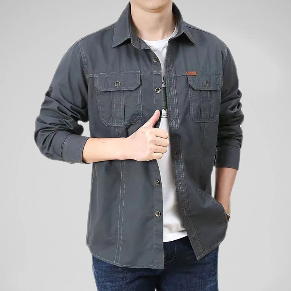 PM Cargo overhemd | Casual Multi-Pocket overshirt voor heren