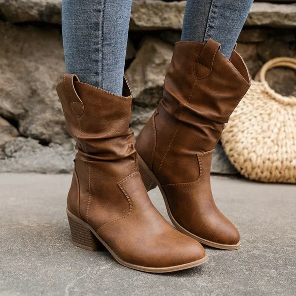 Gabriella Mid-Calf Cowboy boots | Trendy zomer leren cowboylaarsjes voor dames