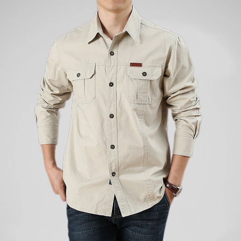 PM Cargo overhemd | Casual Multi-Pocket overshirt voor heren