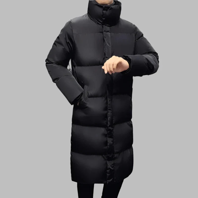 Gents Urban Parka | Stijlvolle Zwarte Lange Puffer Winterjas Heren