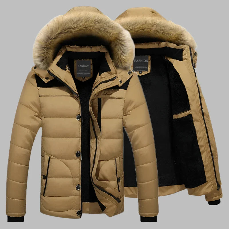 Xite Nordic Parka | Lange Waterdichte Parka Winterjas Heren met Bontkraag en Fleece Voering