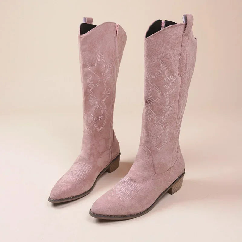 Nadia Cowboy Boots | Trendy Western knie-hoge laarzen voor dames met hoge hak